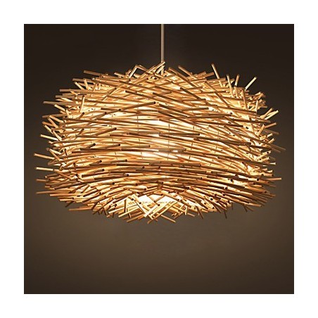 Lampada a sospensione in rattan intrecciato Denss marrone