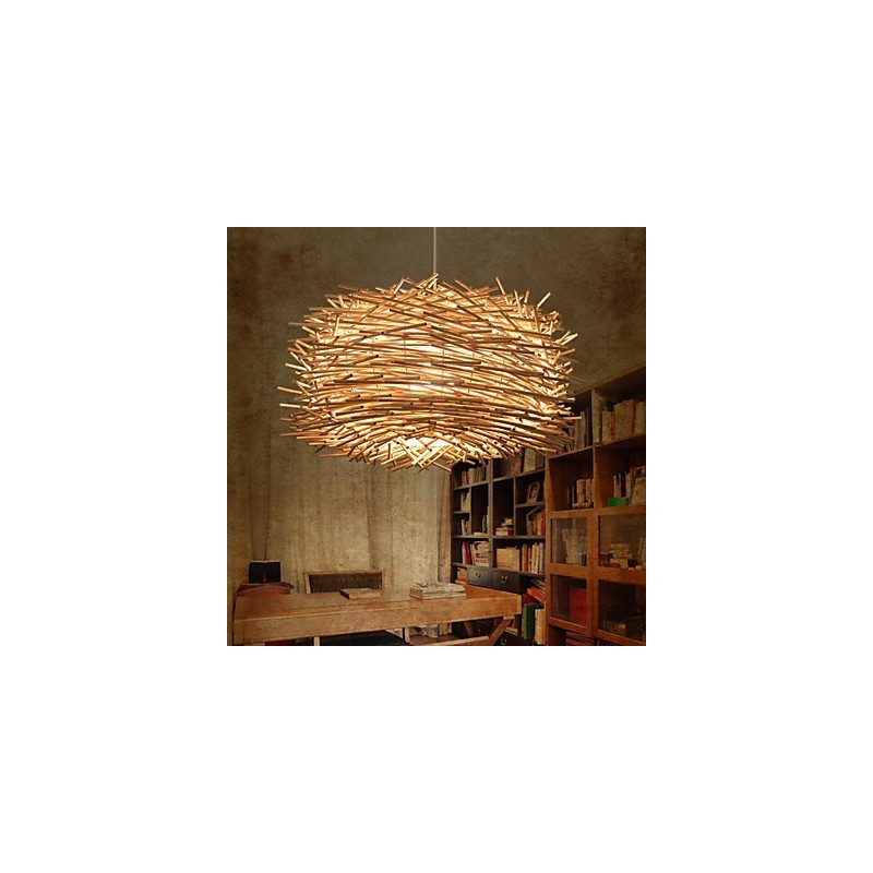 Lampada a sospensione in rattan intrecciato Denss marrone
