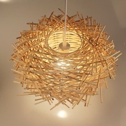 Lampada a sospensione in rattan intrecciato Denss marrone