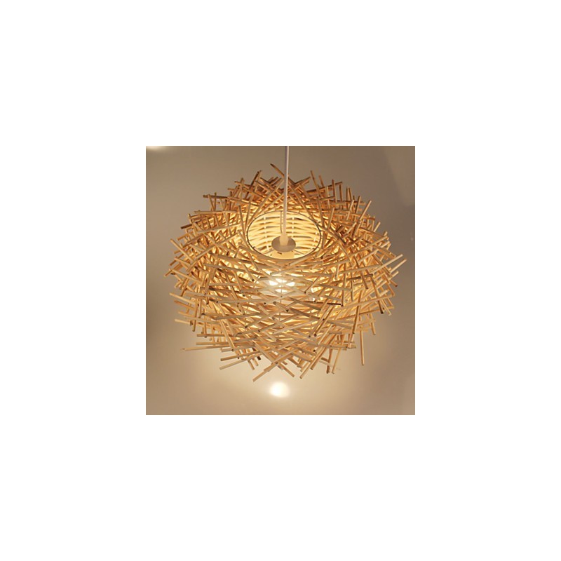 Lampada a sospensione in rattan intrecciato Denss marrone