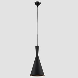 Lampada a sospensione in metallo nero stile classico tradizionale mini