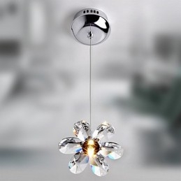Lampada a sospensione in cristallo mini moderna e contemporanea elettroplaccata