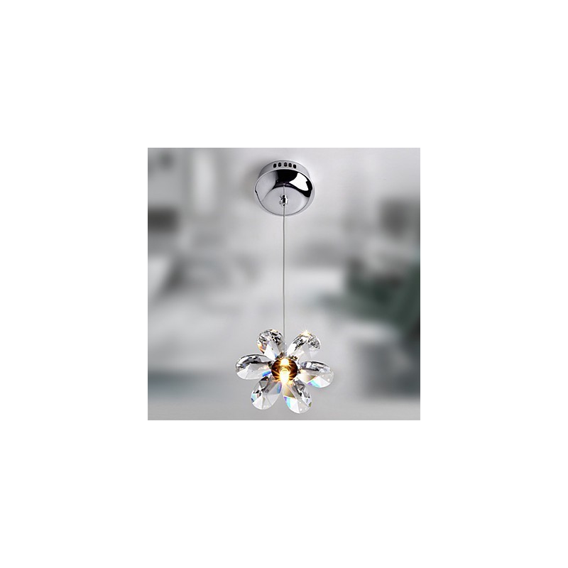 Lampada a sospensione in cristallo mini moderna e contemporanea elettroplaccata