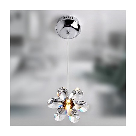 Lampada a sospensione in cristallo mini moderna e contemporanea elettroplaccata