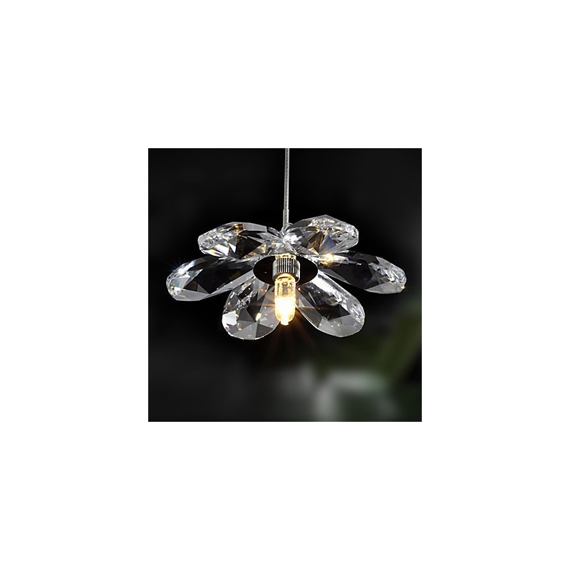 Lampada a sospensione in cristallo mini moderna e contemporanea elettroplaccata