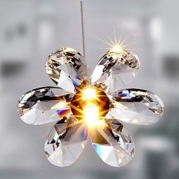 Lampada a sospensione in cristallo mini moderna e contemporanea elettroplaccata