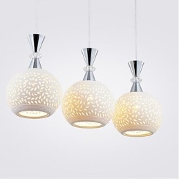 Lampada a sospensione moderna contemporanea in metallo a 3 teste