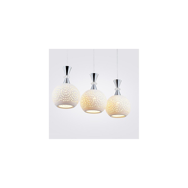 Lampada a sospensione moderna contemporanea in metallo a 3 teste