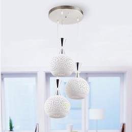 Lampada a sospensione moderna contemporanea in metallo a 3 teste
