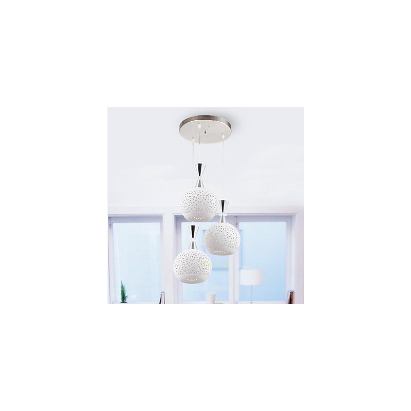 Lampada a sospensione moderna contemporanea in metallo a 3 teste
