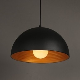Lampada a sospensione rotonda in ferro battuto nero e bianco