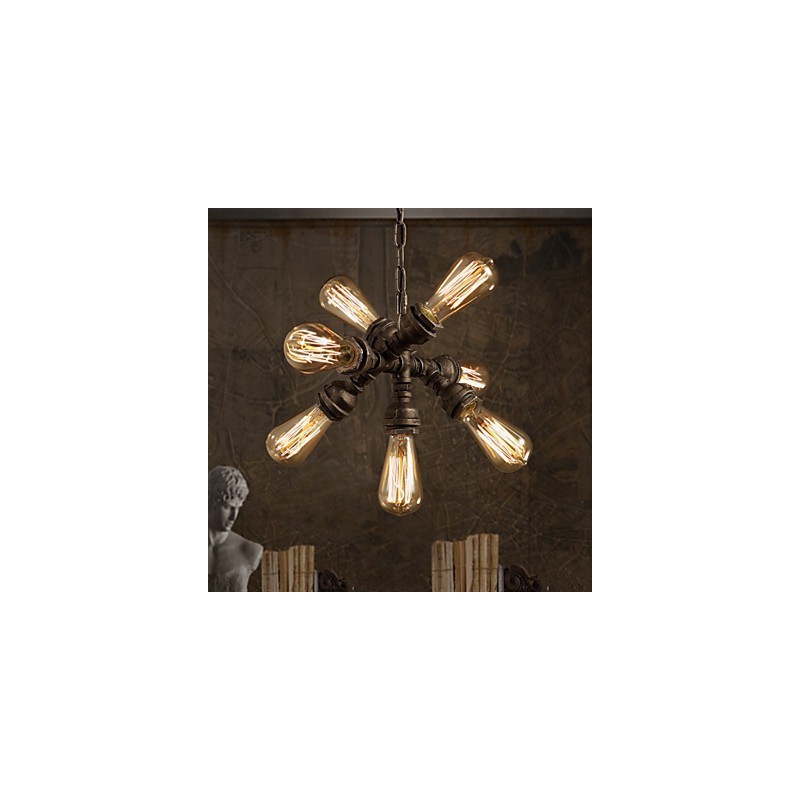 Lampada a sospensione tradizionale classica rustica in stile lodge vintage retrò a 7 luci