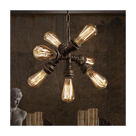 Lampada a sospensione tradizionale classica rustica in stile lodge vintage retrò a 7 luci