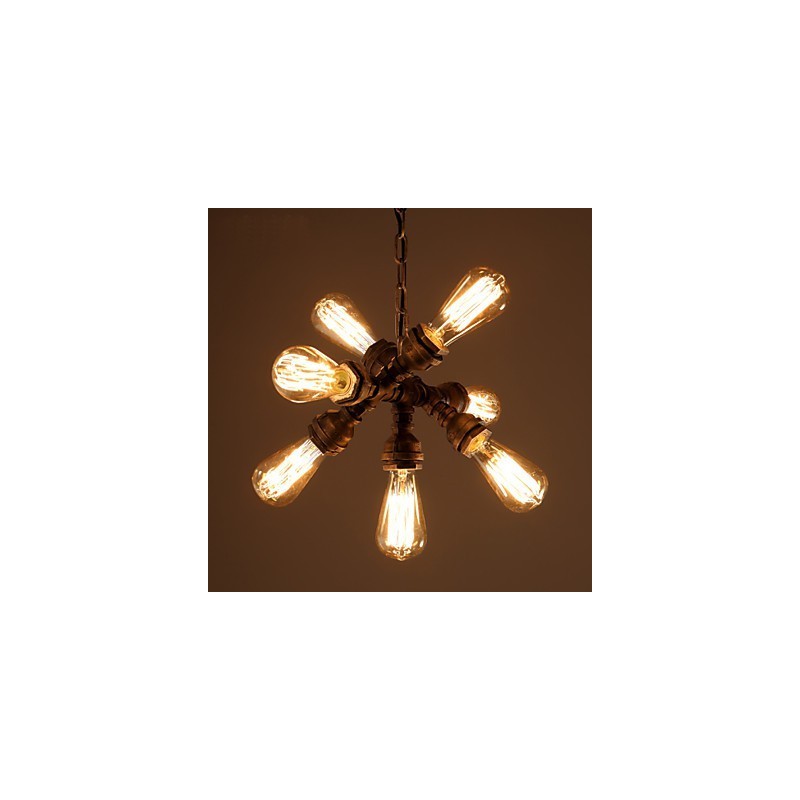 Lampada a sospensione tradizionale classica rustica in stile lodge vintage retrò a 7 luci