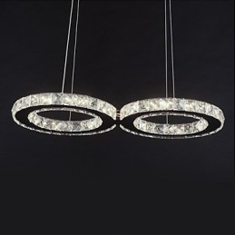 Lampada a sospensione moderna in metallo cromato e cristallo