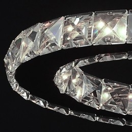 Lampada a sospensione moderna in metallo cromato e cristallo