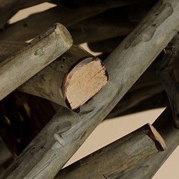 Lampada a sospensione retrò in legno/bambù, 1 lampadina E26/E27, regolabile, 330 x 330 x 220 mm