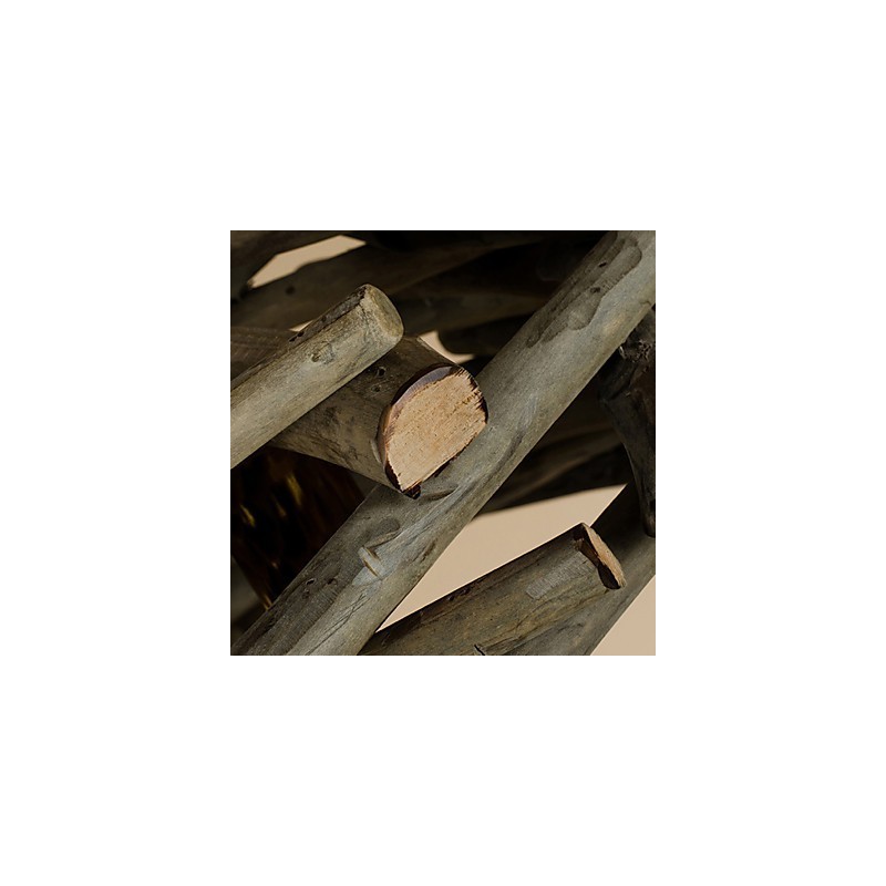 Lampada a sospensione retrò in legno/bambù, 1 lampadina E26/E27, regolabile, 330 x 330 x 220 mm