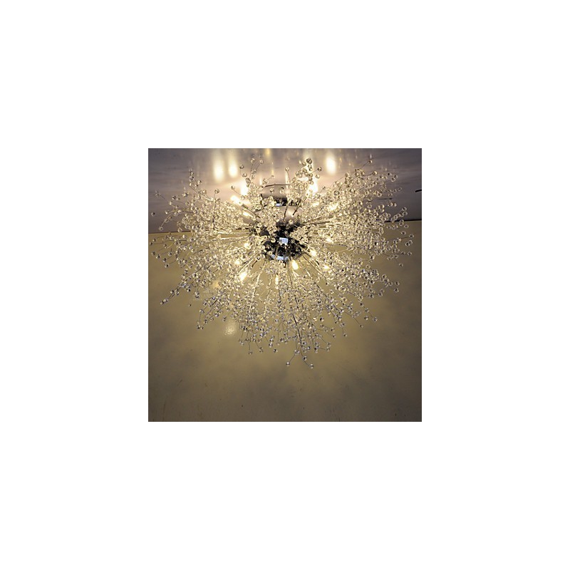 Lampada a sospensione globo in cristallo mitato, G4, acciaio inossidabile, diam. 90 cm