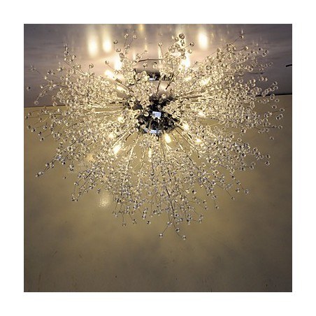 Lampada a sospensione globo in cristallo mitato, G4, acciaio inossidabile, diam. 90 cm