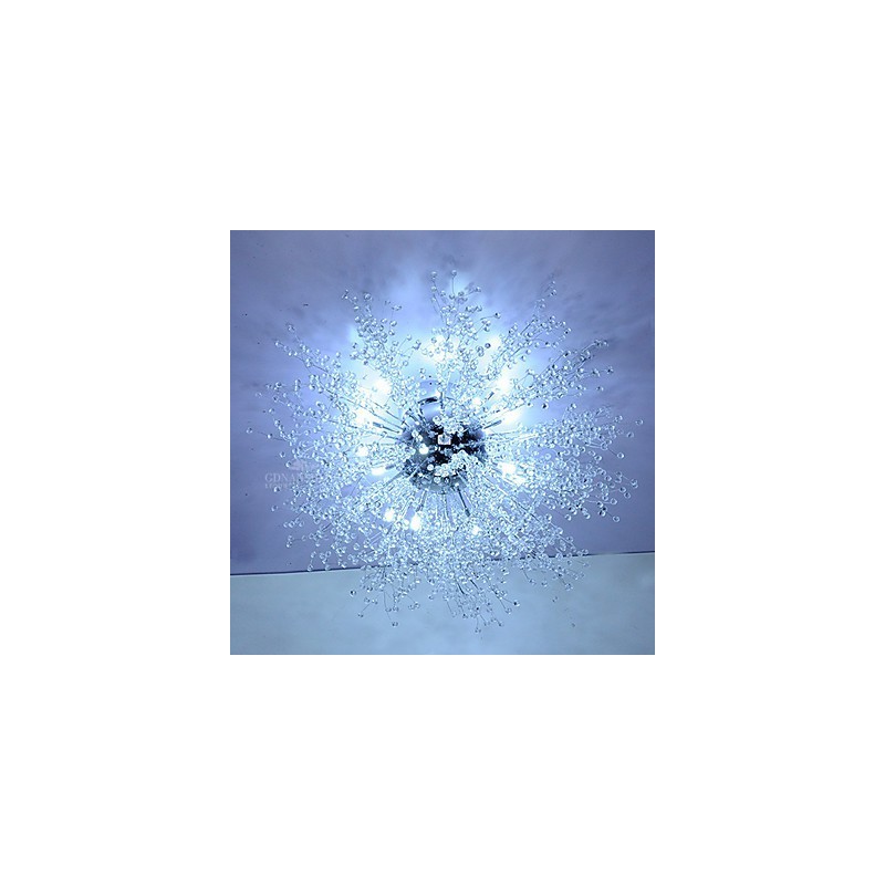 Lampada a sospensione globo in cristallo mitato, G4, acciaio inossidabile, diam. 90 cm