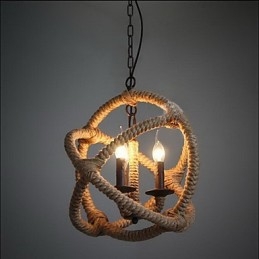 Lampada a sospensione classica rustica country retrò vintage in metallo nero e marrone