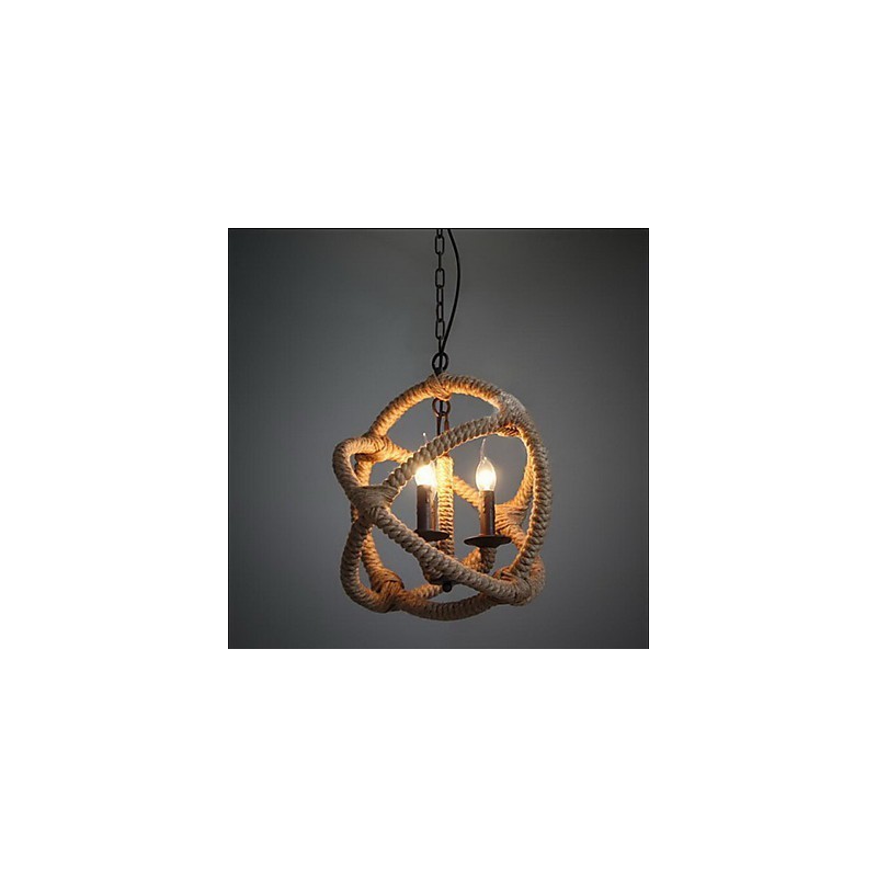 Lampada a sospensione classica rustica country retrò vintage in metallo nero e marrone