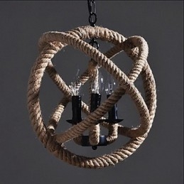 Lampada a sospensione classica rustica country retrò vintage in metallo nero e marrone
