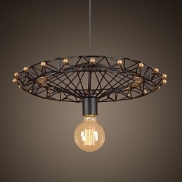 Lampada a sospensione rétro in metallo 1 luce E26/E27 regolabile