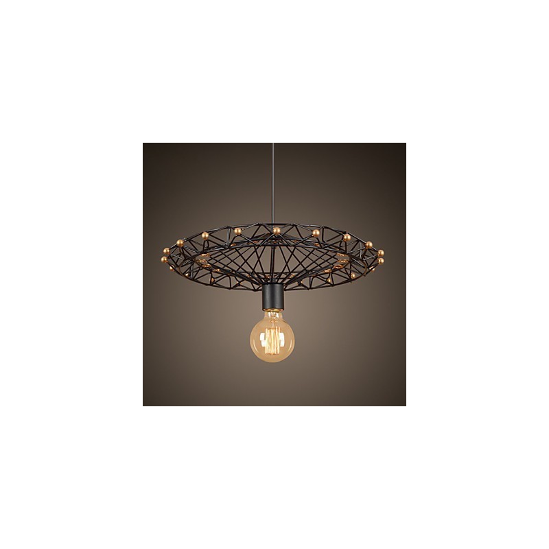 Lampada a sospensione rétro in metallo 1 luce E26/E27 regolabile