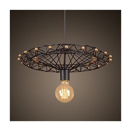 Lampada a sospensione rétro in metallo 1 luce E26/E27 regolabile