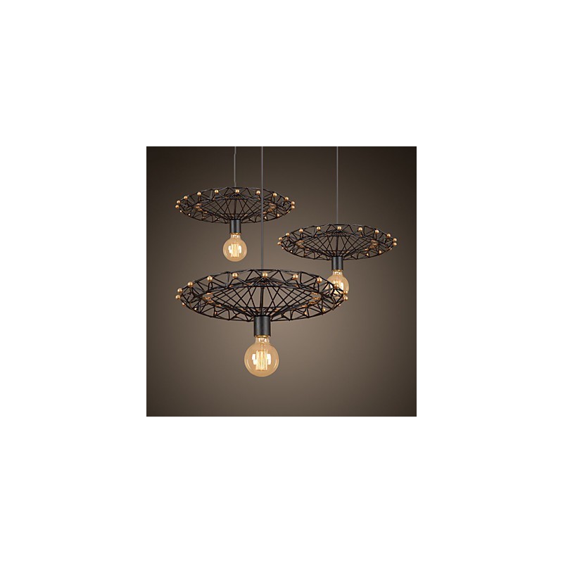Lampada a sospensione rétro in metallo 1 luce E26/E27 regolabile