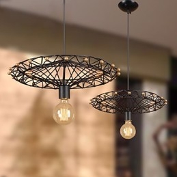 Lampada a sospensione rétro in metallo 1 luce E26/E27 regolabile