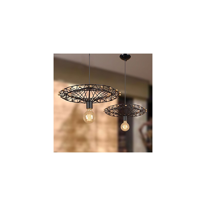 Lampada a sospensione rétro in metallo 1 luce E26/E27 regolabile
