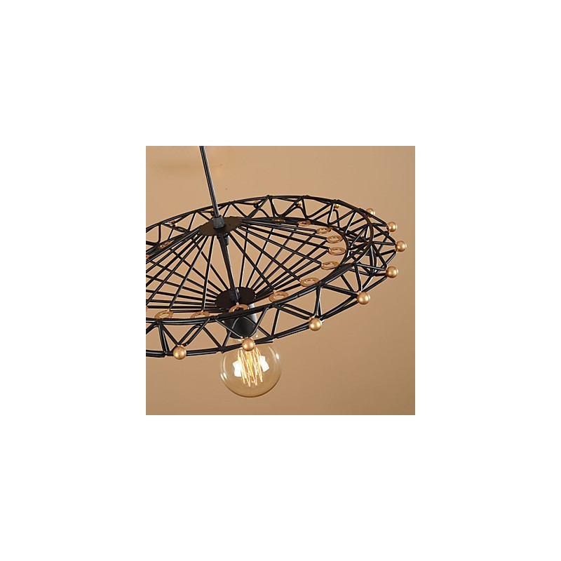 Lampada a sospensione rétro in metallo 1 luce E26/E27 regolabile