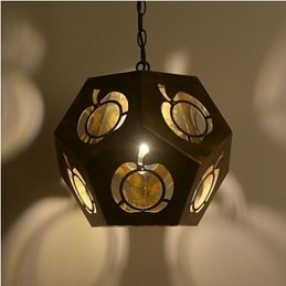 Lampadario a sospensione mini retrò marrone in metallo