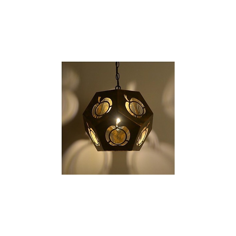 Lampadario a sospensione mini retrò marrone in metallo