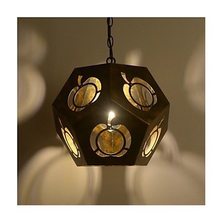 Lampadario a sospensione mini retrò marrone in metallo