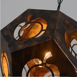 Lampadario a sospensione mini retrò marrone in metallo