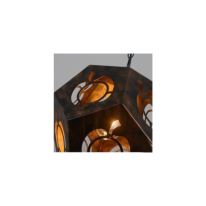 Lampadario a sospensione mini retrò marrone in metallo