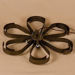 Lampada a sospensione retrò in metallo semplice, 6 luci E26/E27, 600 mm