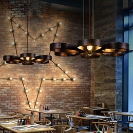 Lampada a sospensione retrò in metallo semplice, 6 luci E26/E27, 600 mm