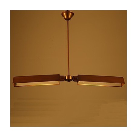 Lampada a sospensione mini retrò dorata in metallo 2 lampadine E26/E27