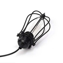 Lampada a sospensione mini Edison con gabbia nera, 3 luci, stile rustico