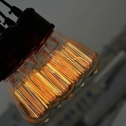 Lampada a sospensione country in metallo galvanizzato, montaggio a filo, 5 luci