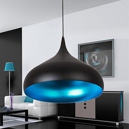 Lampada a sospensione mini moderna e retrò in metallo nero, 20 x 22 cm, E26/E27
