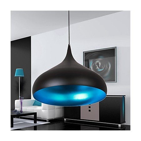 Lampada a sospensione mini moderna e retrò in metallo nero, 20 x 22 cm, E26/E27