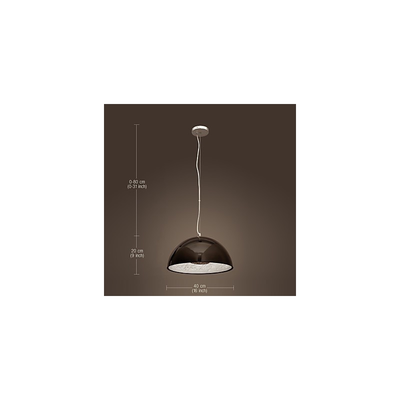 Lampada a sospensione mini a ciotola moderna e contemporanea in metallo nero