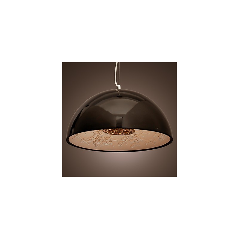 Lampada a sospensione mini a ciotola moderna e contemporanea in metallo nero