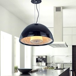 Lampada a sospensione mini a ciotola moderna e contemporanea in metallo nero